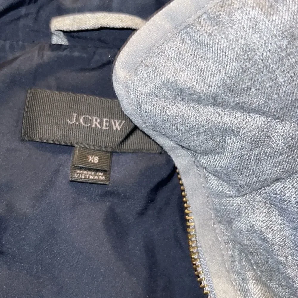 J. Crew  Quilted Down Excursion Vest in Flannel Gray sz XS